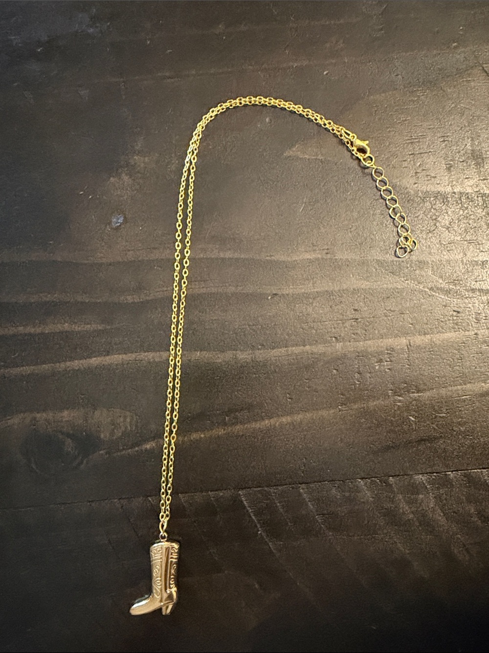 Gold Cowboy Boot Pendant Necklace - Women Jewelry